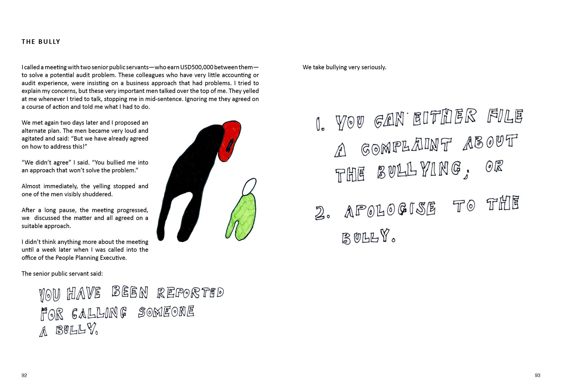 The bully story from absurdity by Sylvia Schwenk