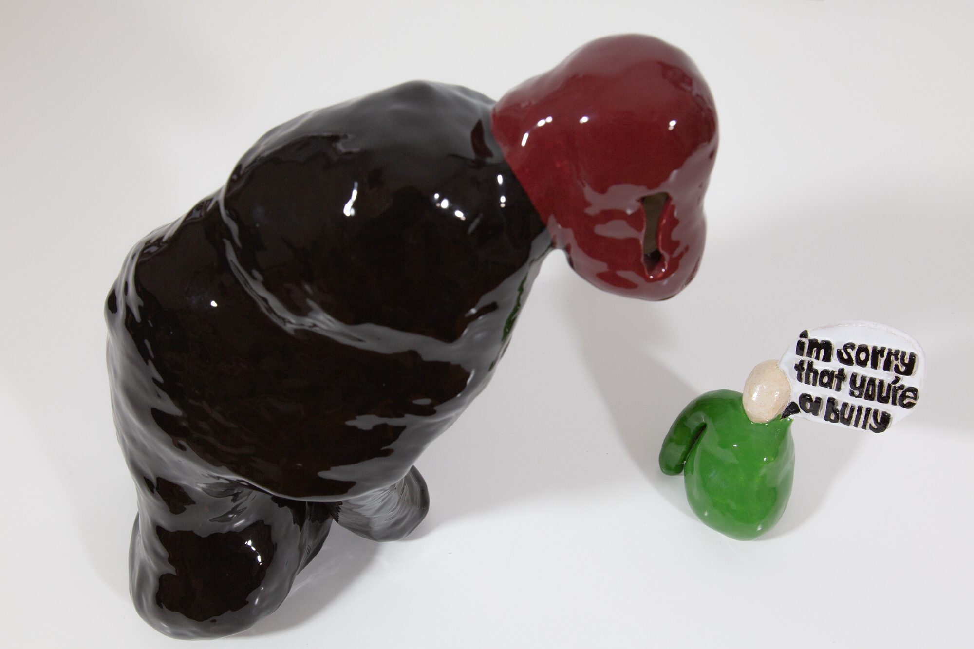 The Bully, ceramic sculpture from absurdity by Sylvia Schwenk