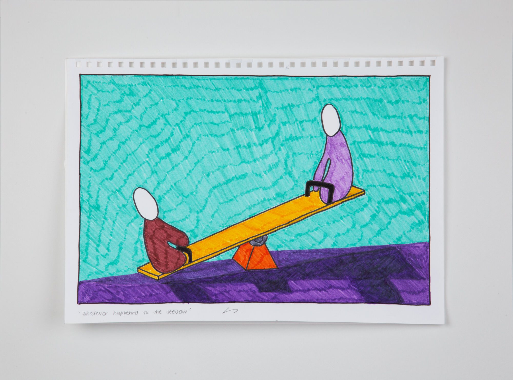 what?! drawing from absurdity by Sylvia Schwenk, texta on paper 24 x 32 cm