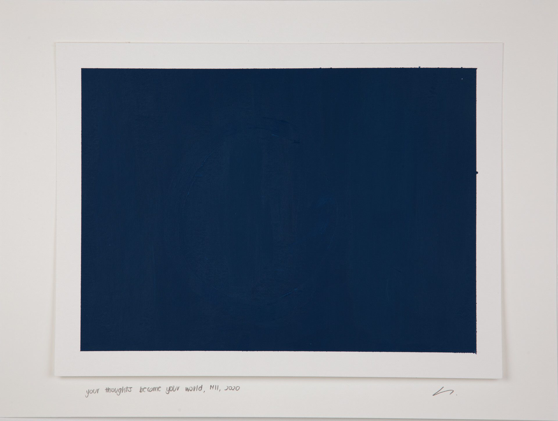 M11, Autumn Week 19, acrylic on paper, your thoughts become your world by Sylvia Schwenk